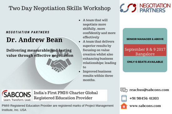 Two Days Negotiation Skills Workshop, Bangalore, Karnataka, India