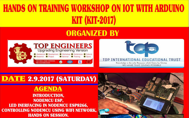 Hands on Training Workshop on IOT with ARDUINO Kit (KIT-2017), Chennai, Tamil Nadu, India