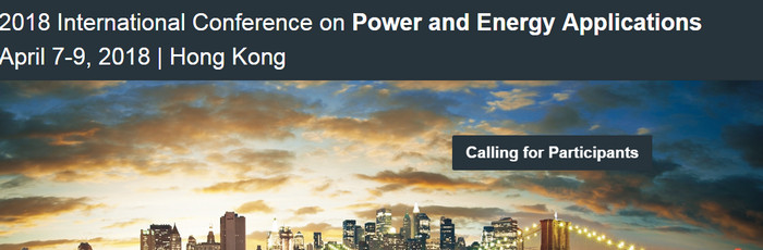 2018 International Conference on Power and Energy Applications (ICPEA 2018), Hong Kong, Hong Kong