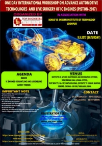 One Day International Workshop on Advance Automotive Technology and Live Surgery of  IC Engines ( PISTON-2017)