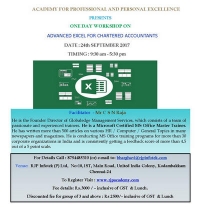 One Day Workshop on Advanced Excel Training for Chartered Accountants