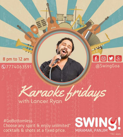 Karaoke Fridays featuring Lancer Ryan, Miramar, Goa, India