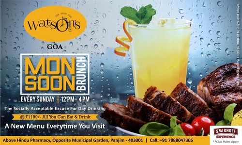 Monsoon brunch at Watson’s, Goa, India