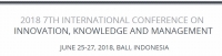2018 7th International Conference on Innovation, Knowledge, and Management (ICIKM 2018)