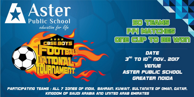 CBSE Boys Football National Tournament at Aster Public School Greater Noida, Gautam Buddh Nagar, Uttar Pradesh, India