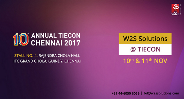 Catch W2S Solutions at TiECON Chennai 2017, Chennai, Tamil Nadu, India
