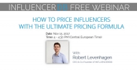 Free Webinar- How to Price Influencers with the ultimate pricing  Formula