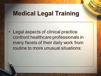 Training Course on Legal Aspects of Health Care