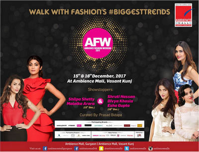 Designer & Star Studded Fashion Shows at Ambience Fashion Weekend 2017, South Delhi, Delhi, India