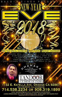 New Year EVE 2018 With BALBIR SINGH, Orange, California, United States
