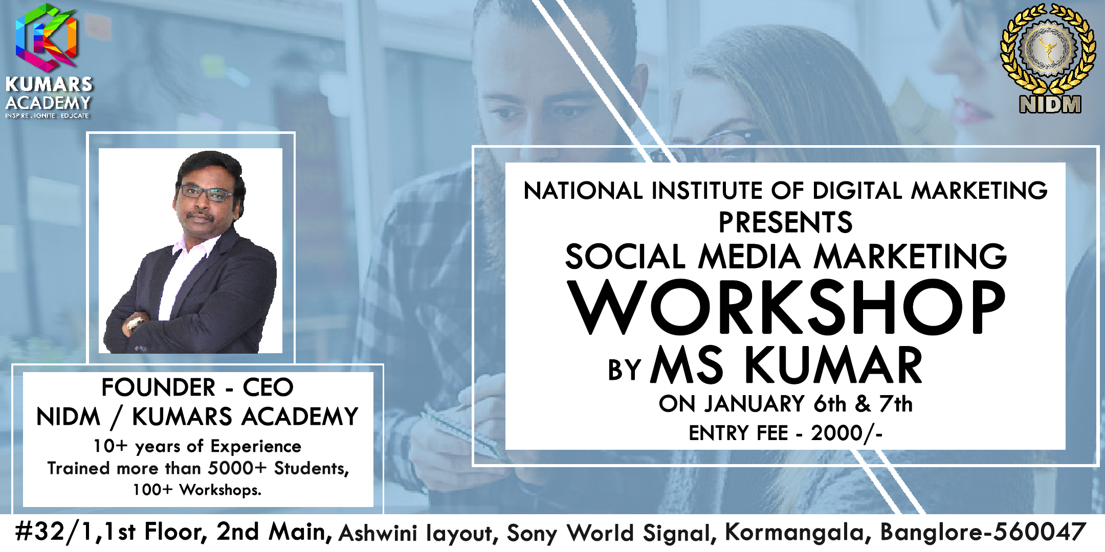 Social Media Workshop for Business on Jan 6th & 7th 2018 at NIDM Kormangala, Bangalore., Bangalore, Karnataka, India
