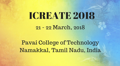First International Conference on Recent Evolutions and Adaptable Technologies in Engineering 2018, Namakkal, Tamil Nadu, India