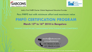 PMP Certification Program 12th to 16th March on 6th Edition, Bangalore, Karnataka, India