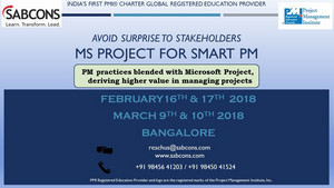MS Project Training 16th & 17th February 2018, Bangalore, Karnataka, India