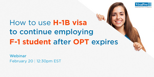 FREE Webinar: How To Use H-1B To Continue Employing F-1 Student After OPT Expires, Paris, France
