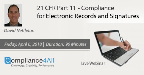 Compliance for Electronic Records and Signatures 2018, Fremont, California, United States