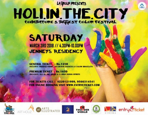 Holi in the City 2K18 | Holi Festival in Coimbatore, Coimbatore, Tamil Nadu, India