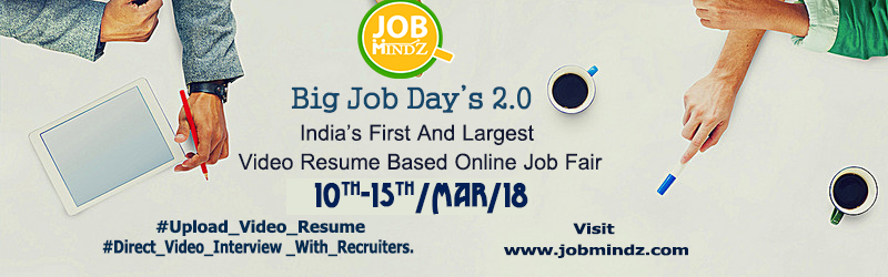 Big Job Days 2.0 India's largest Video based Online  Job Fair, Bangalore, Karnataka, India