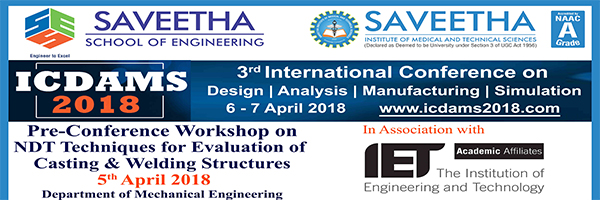 One Day National Level Pre-Conference Workshop on NDT Techniques for Evaluation of Casting & Welding Structures, Chennai, Tamil Nadu, India