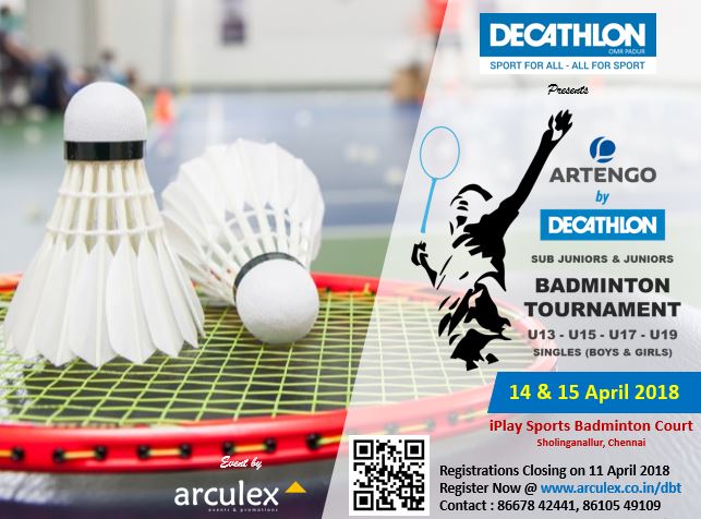Artengo by Decathlon Badminton Tournament (Sub Juniors & Juniors), Chennai, Tamil Nadu, India