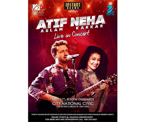 Atif Aslam and Neha Kakkar Live in Concert 2018 Bay Area, San Jose, California, United States