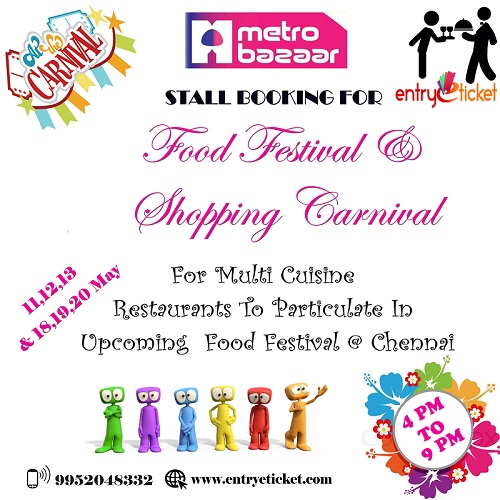 Book Your Stall in Food Festival & Shopping Carnival @ Mgm, Chennai, Tamil Nadu, India