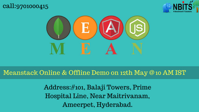 Mean stack Online and Classroom Demo on 12th May @ 10 Am IST, Hyderabad, Andhra Pradesh, India