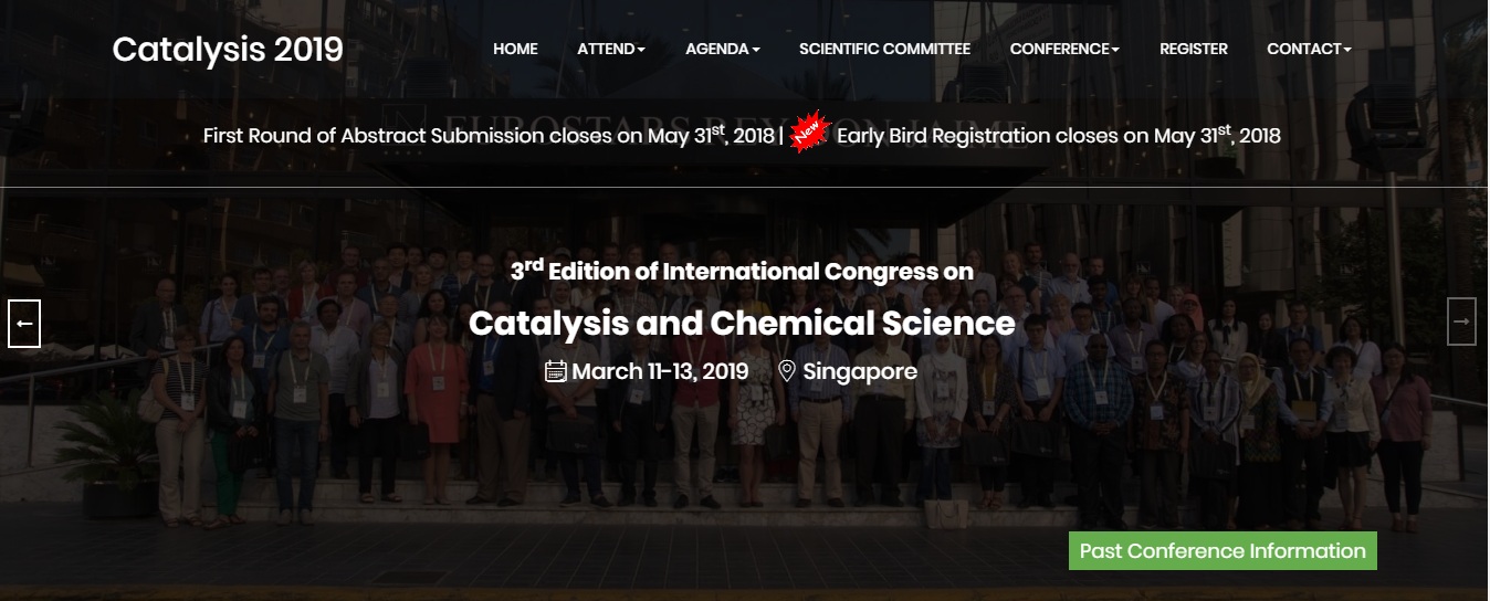 ‘3rd Edition of International Congress on Catalysis and Chemical Science, Singapore, North East, Singapore