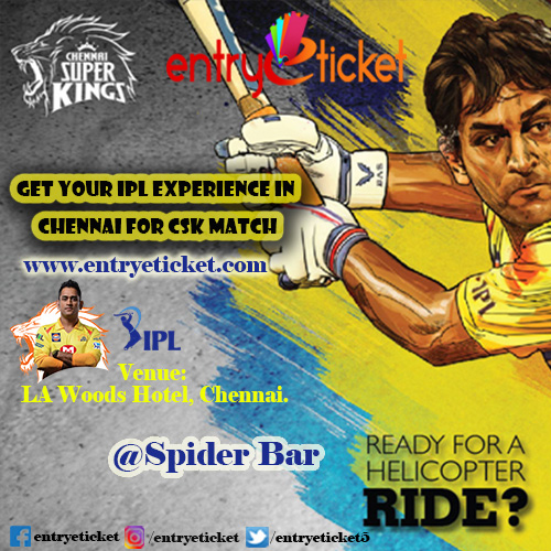 GET YOUR IPL EXPERIENCE IN CHENNAI FOR CSK MATCH | Registration by Entryeticket, Chennai, Tamil Nadu, India