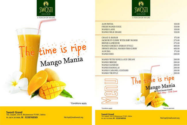 Mango Mania Festival is On Swosti Grand Hotel in Bhubaneswar, Khordha, Odisha, India