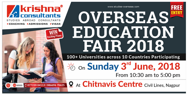 Overseas Education Fair Nagpur on 3rd June @Chitnavis Centre, Nagpur, Maharashtra, India
