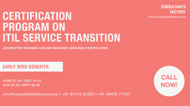 Itil Service Transition Training & Certification, Bangalore, Karnataka, India