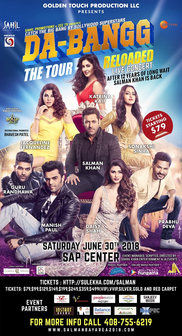 Salman Khan Concert Dabanng Reloaded 2018 Bay Area, San Jose, California, United States
