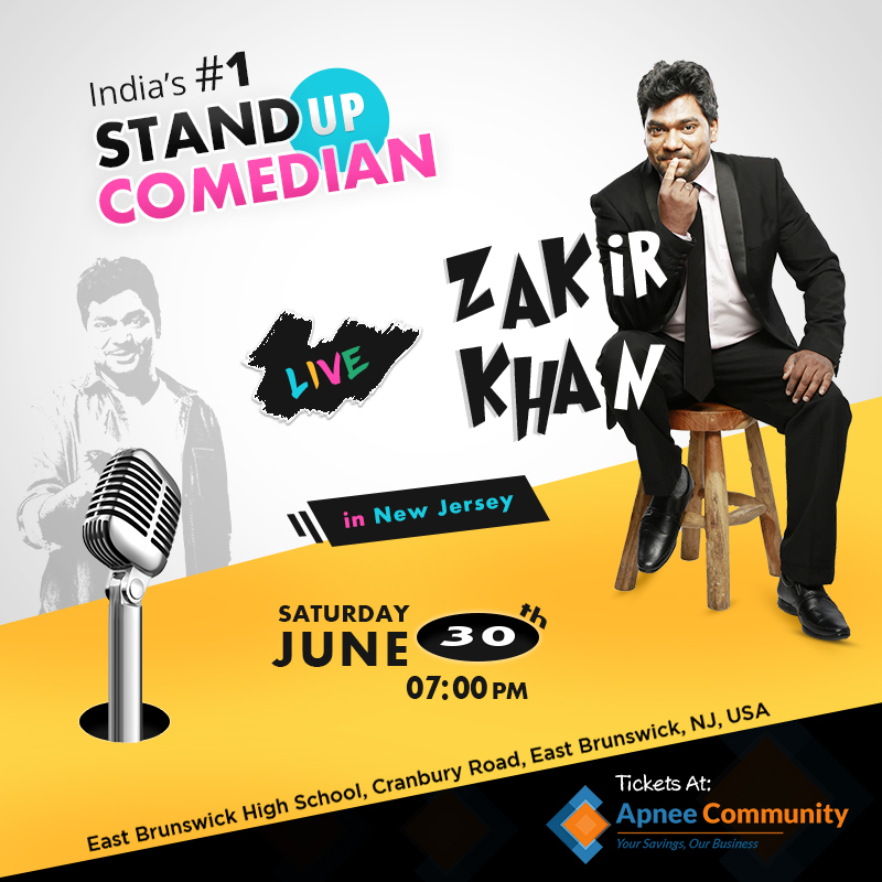 Zakir khan Stand Up Comedy Show Live in New Jersey, East Brunswick, New Jersey, United States