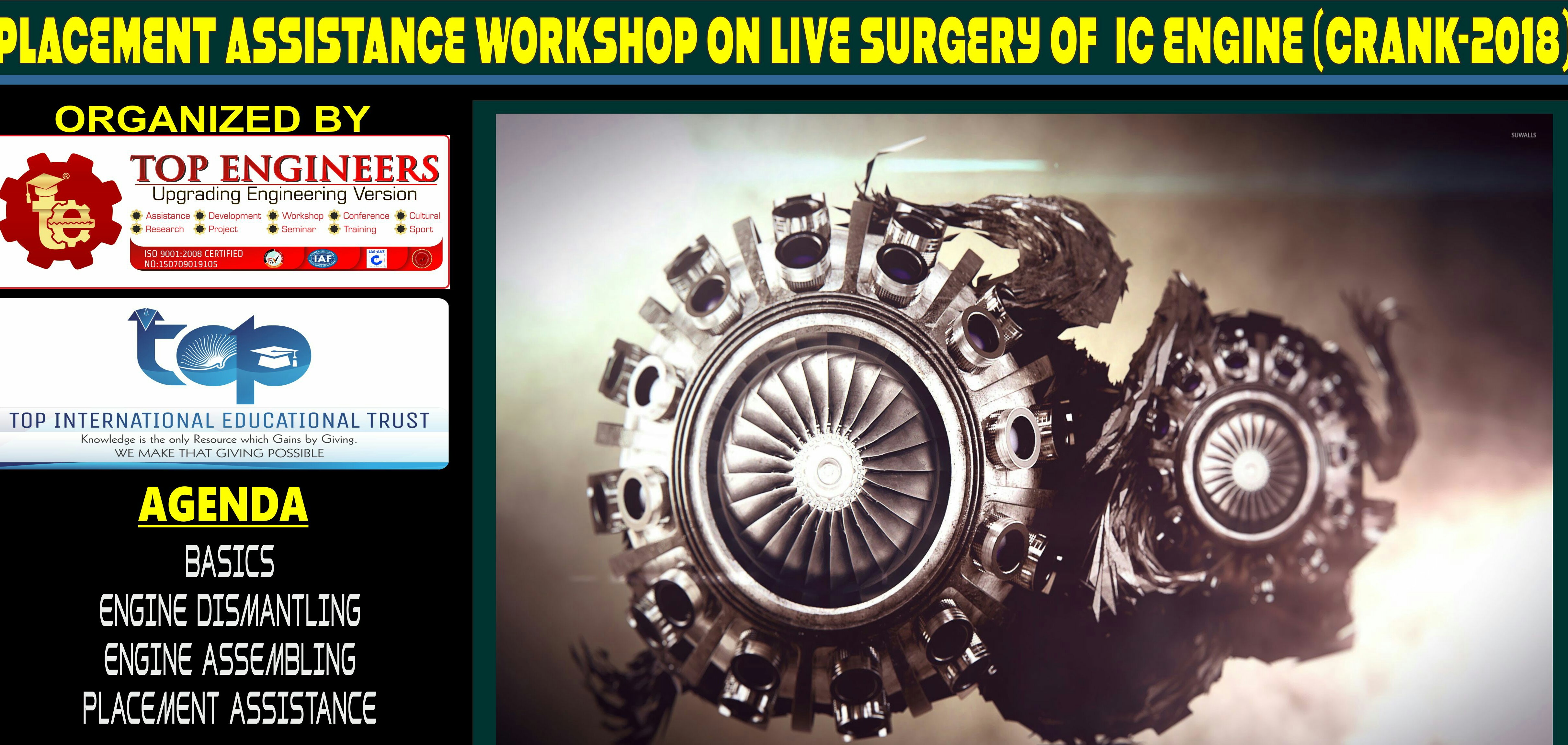 PLACEMENT ASSISTANCE WORKSHOP ON LIVE SURGERY OF IC ENGINE (CRANK-2018), Chennai, Tamil Nadu, India