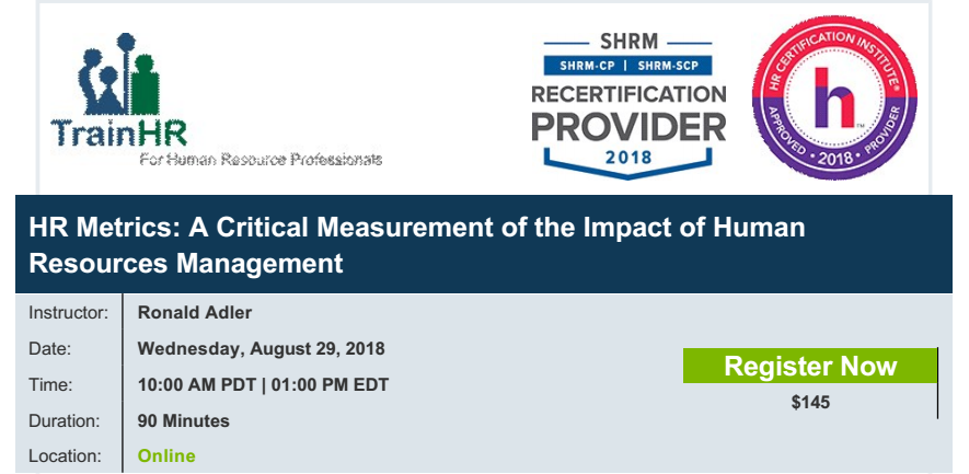Webinar on HR Metrics: A Critical Measurement of the Impact of Human Resources Management, Fremont, California, United States