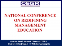 NATIONAL CONFERENCE ON REDIFINING MANAGEMENT EDUCATION