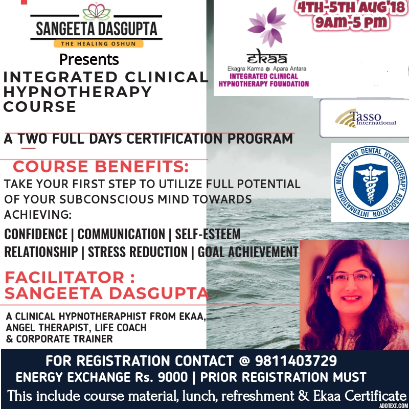 Integrated Clinical Hypnotherapy Level 1, Gurgaon, Haryana, India