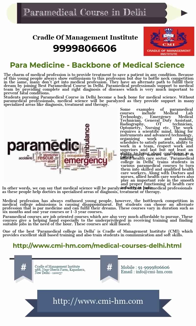 Paramedical Course in Delhi, New Delhi, Delhi, India