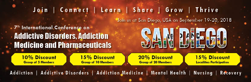 7th International Conference on  Addictive Disorders, Addiction Medicine and Pharmaceuticals, San Diego, California, United States