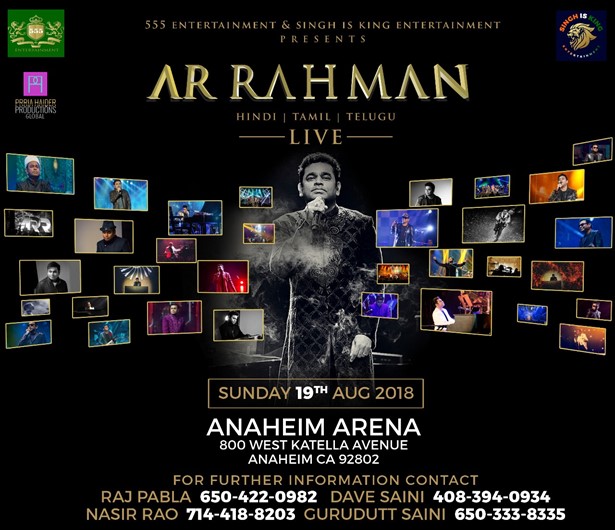 AR Rahman Live Concert 2018 Los Angeles, Anaheim, California, United States