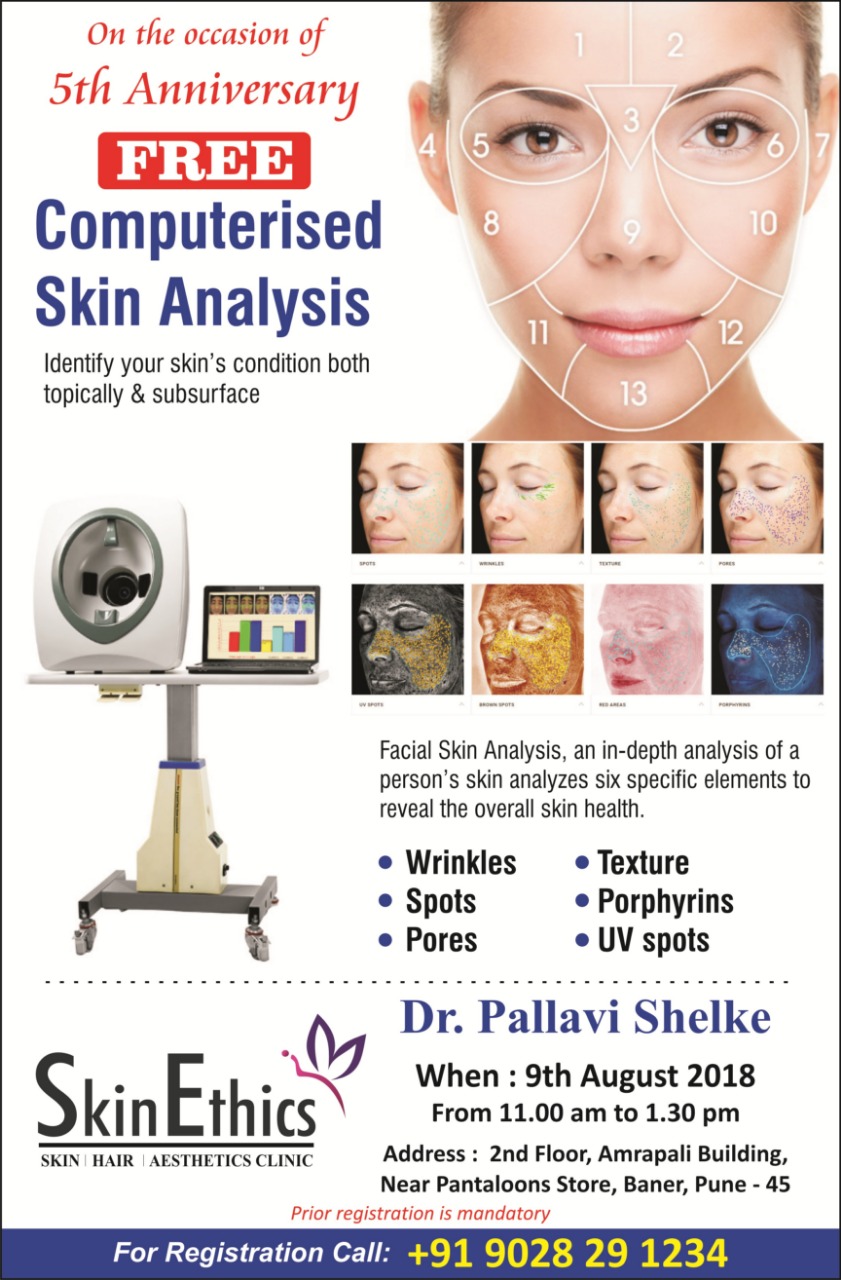 Free Computerised Skin Analysis | Skin Ethics | Glo Blanc E-Facial, Pune, Maharashtra, India