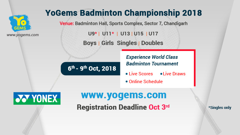 YoGems Badminton Championship 2018, Chandigarh, India
