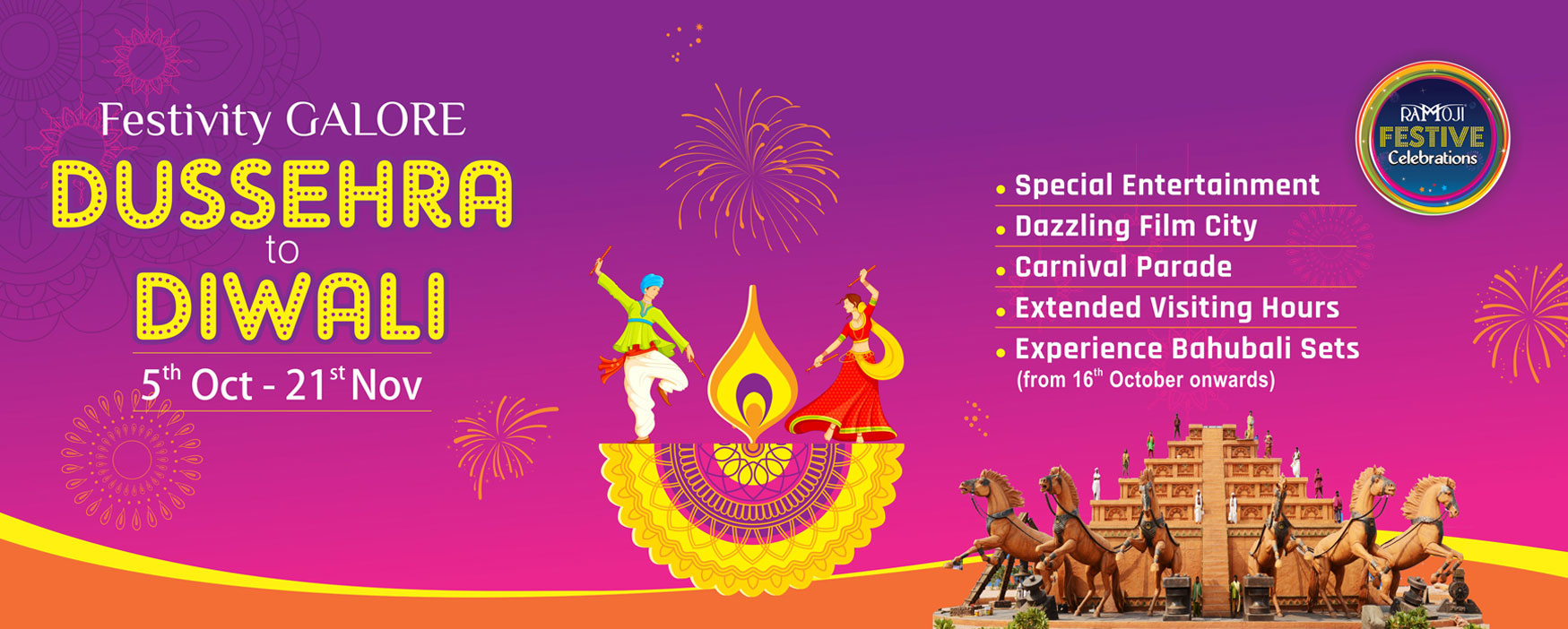 Dussehra to Diwali Celebrations at Ramoji Film City, Hyderabad, Telangana, India