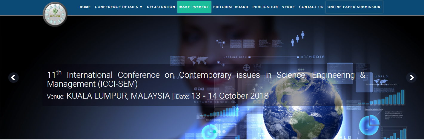 11th International Conference on Contemporary issues in Science, Engineering & Management (ICCI-SEM), Kuala Lumpur, Malaysia