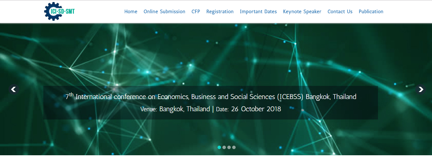 7th International conference on Economics, Business and Social Sciences (ICEBSS), Bangkok, Thailand