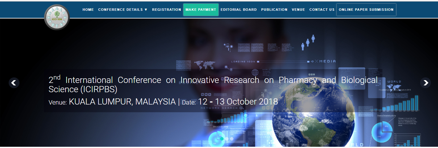 2nd International Conference on Innovative Research on Pharmacy and Biological Science (ICIRPBS), Kuala Lumpur, Malaysia