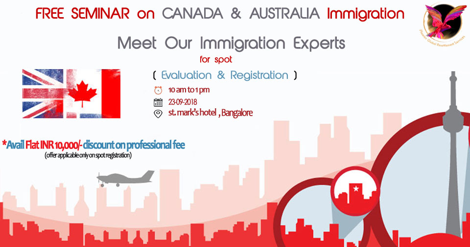 Free Seminar on Canada & Australia immigration, Bangalore, Karnataka, India