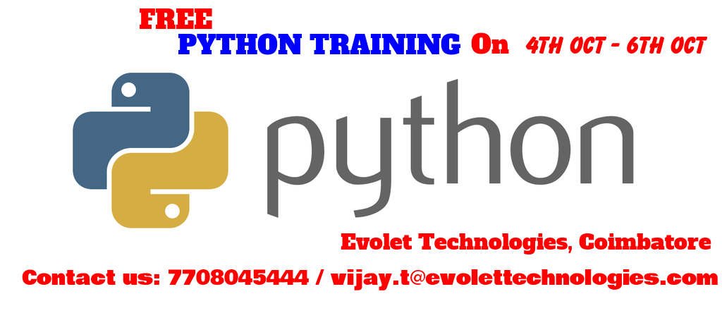 FREE PYTHON TRAINING CLASS |BEST PYTHON TRAINING|FREE PYTHON TRAINING IN COIMBATORE, Coimbatore, Tamil Nadu, India
