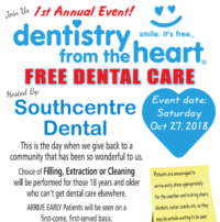 Free Dental Care Event in Calgary at Southcentre Dental!